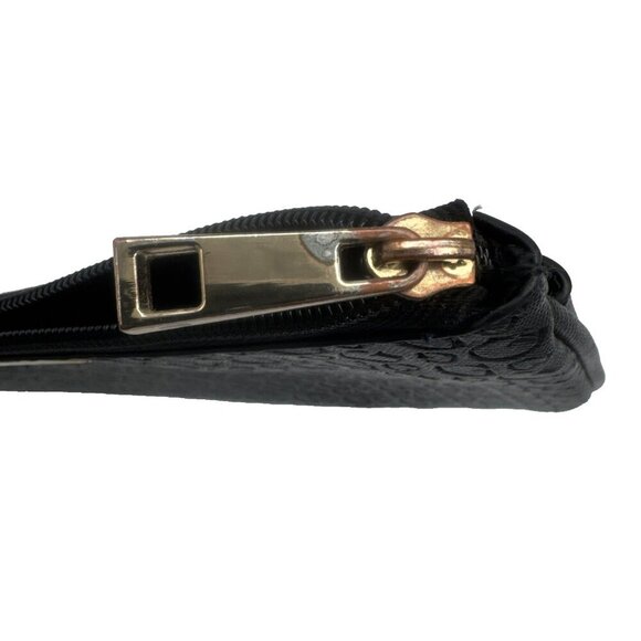 GUESS LOGO black and gold hardware soft case clutch embossed G Faux leather - Picture 11 of 11